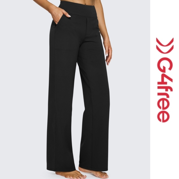 G4free High Rise Wide Leg Casual Pants - Picture 1 of 12